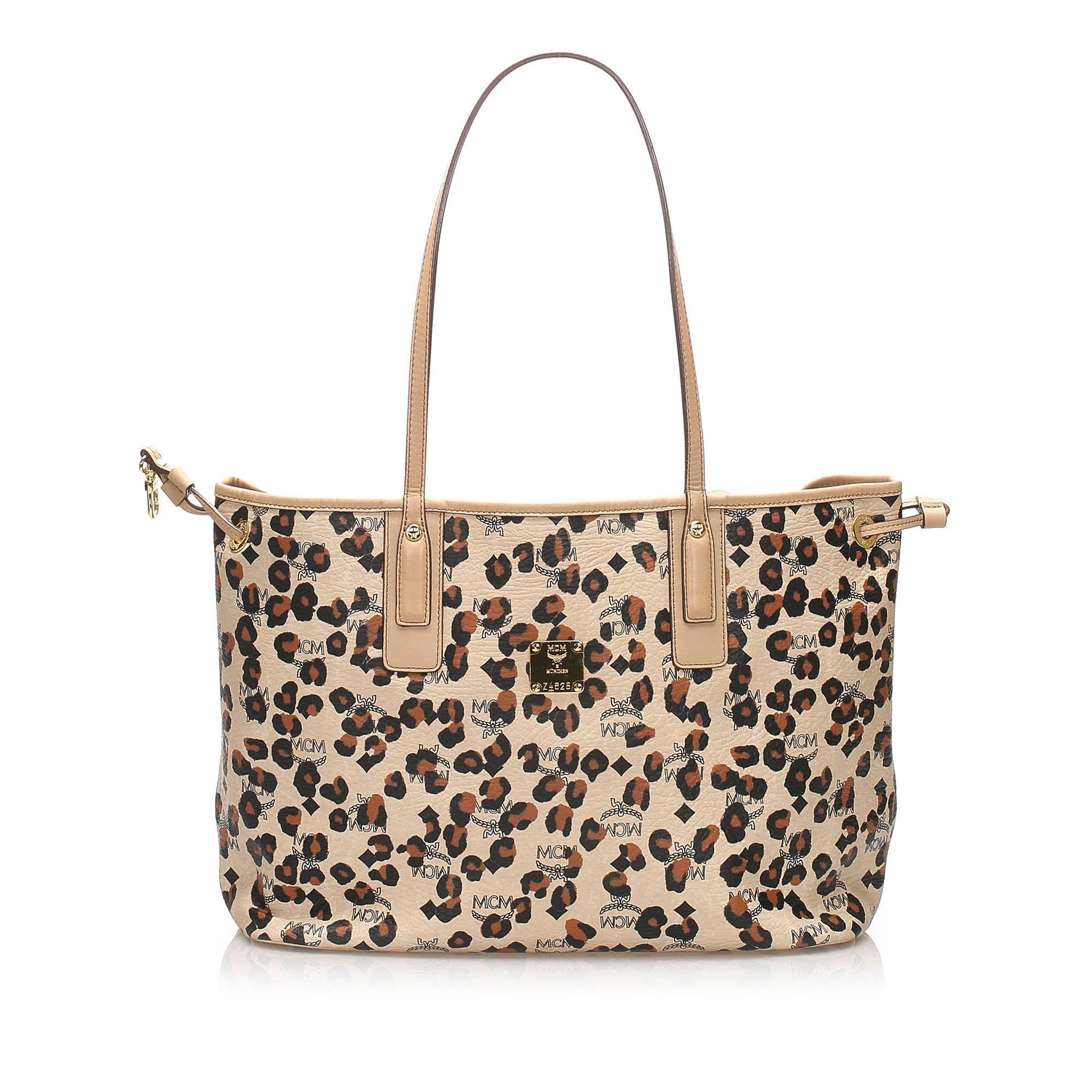MCM Visetos Leopard Print Leather Tote Bag (SHG-10467) – Auroria Bags