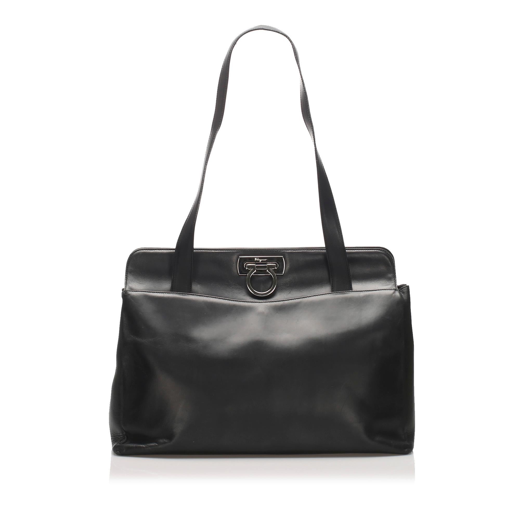 Salvatore Ferragamo Gancini Leather Tote Bag (SHG-10912) – Auroria Bags