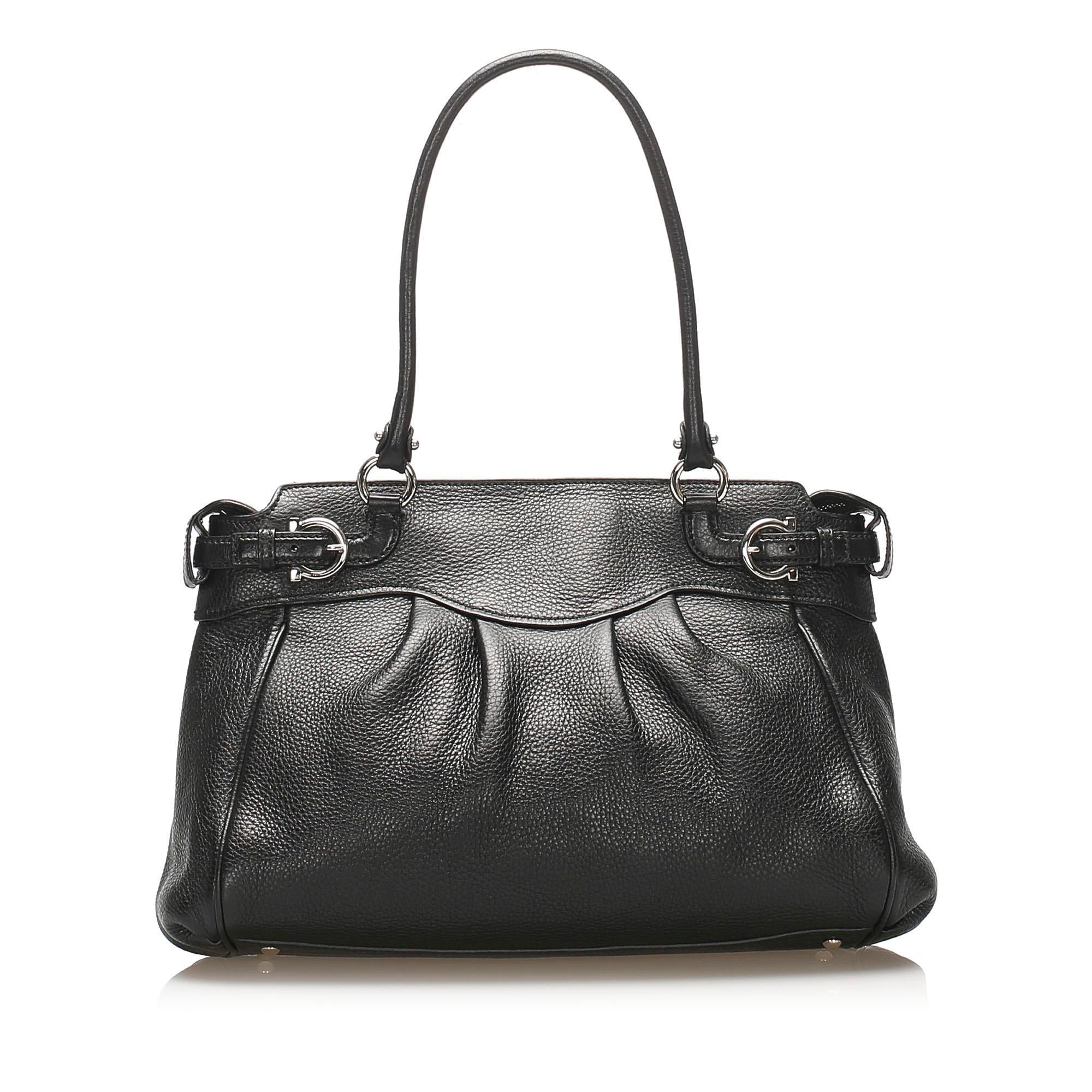 Salvatore Ferragamo Gancini Leather Tote Bag (SHG-11169) – Auroria Bags