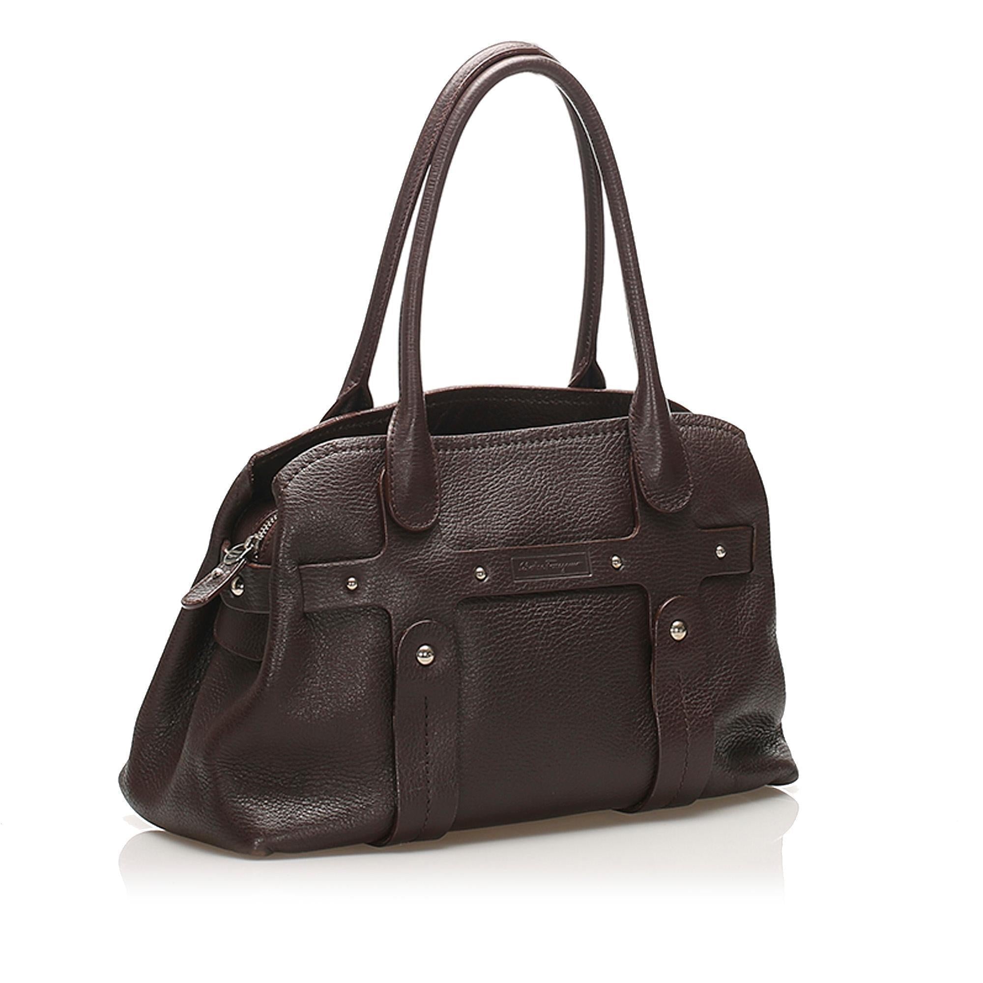 Salvatore Ferragamo Leather Tote Bag (SHG-11454) – Auroria Bags